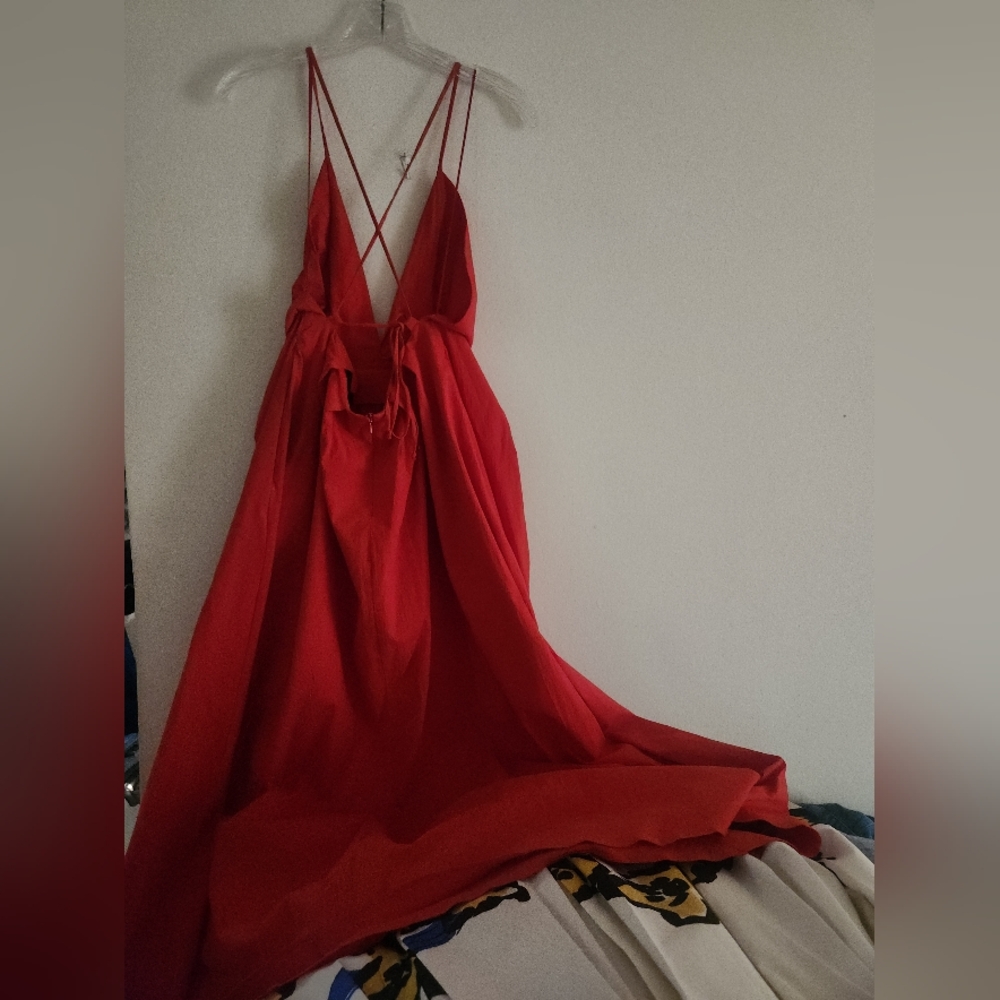 Zara Open Back Dress Strappy Ajustable Straps Pockets red Zw Collection Sz M NWT - Picture 8 of 16
